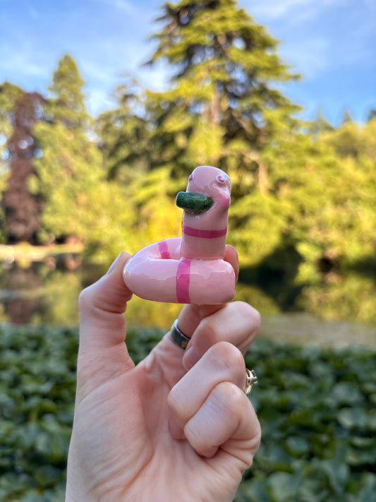 WORM EATING A PICKLE