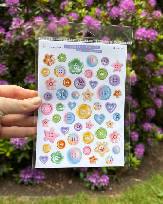 Sewing Buttons • Trinkets & Tidbits Sticker Sheet