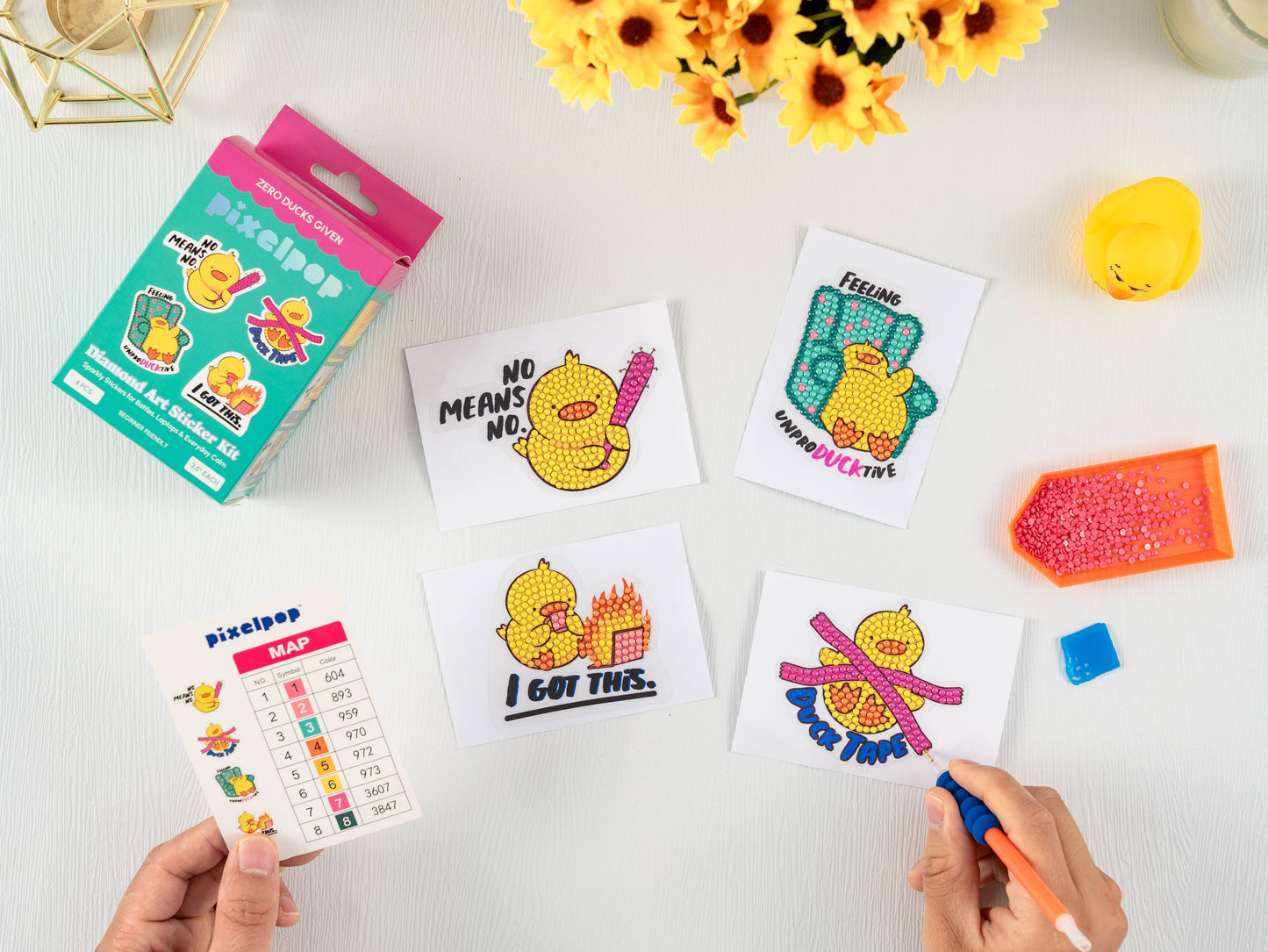 PixelPop™ Diamond Art Sticker Pack — Zero Ducks Given