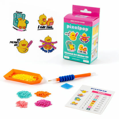 PixelPop™ Diamond Art Sticker Pack — Zero Ducks Given